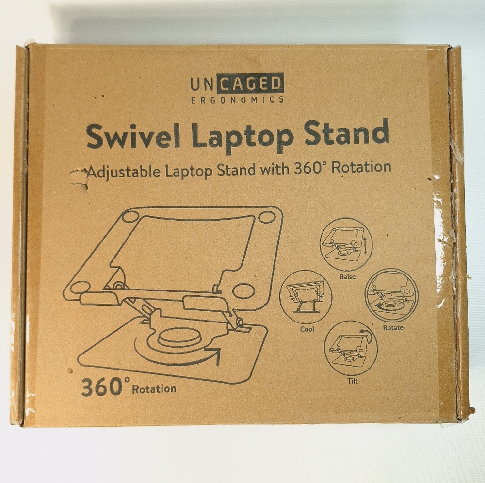 360° Rotating Adjustable Laptop Stand Riser for Desk Computer Holder Foldable
